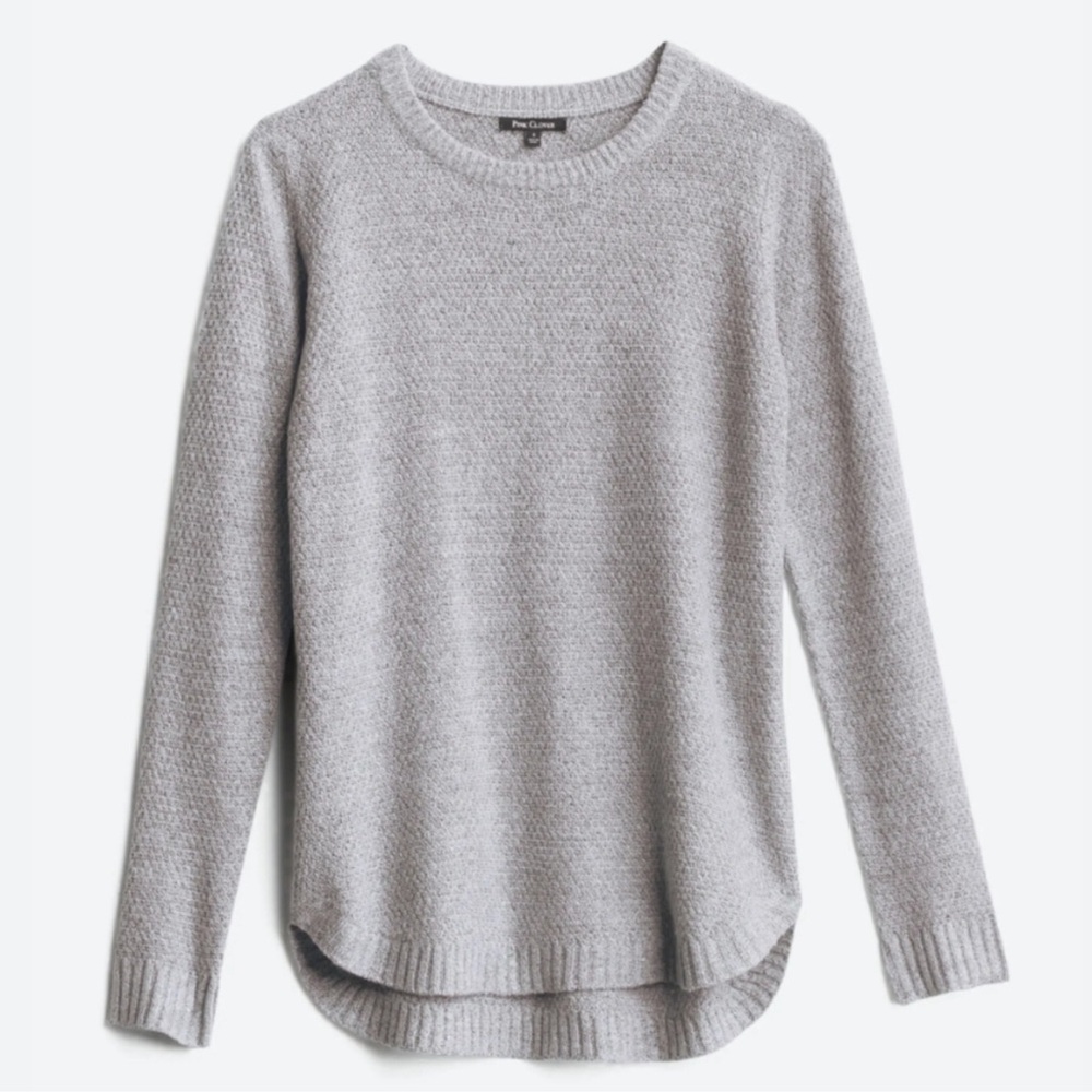 Pink Clover Light Gray Crew Neck Sweater